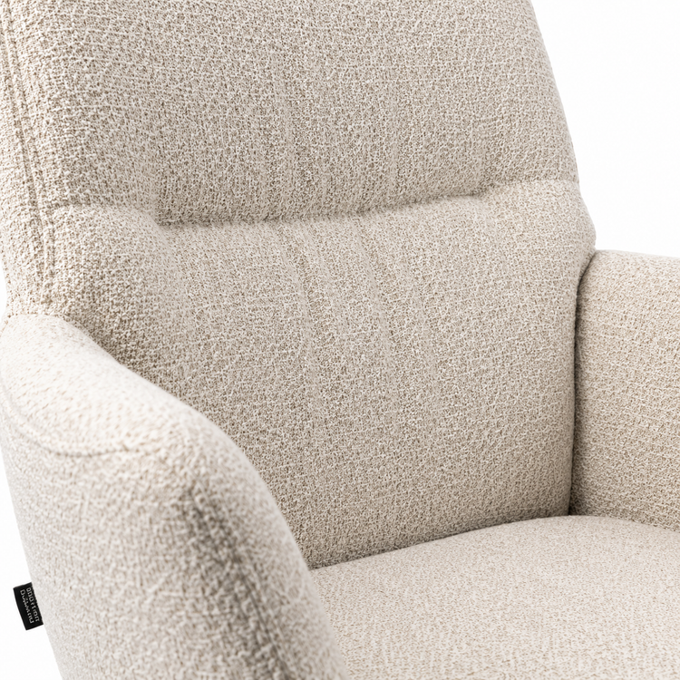 Chaise à manger Flavia - Oasis 91 Tissu Bisque et base pivotante noire - 62 x 69 x 91 cm