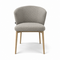 Dining Chair Harmony - Cayenne 15 Fabric & Natural Wood Frame - 60 x 58 x 81 cm