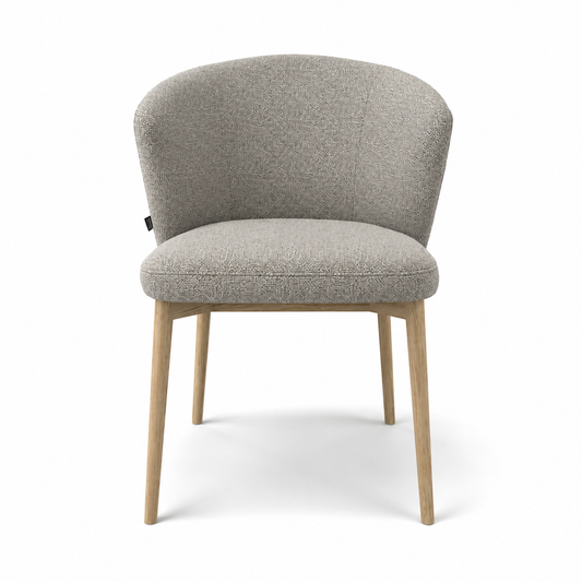 Chaise à manger Harmony - Cayenne 15 Tissu et cadre en bois naturel - 60 x 58 x 81 cm