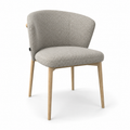 Dining Chair Harmony - Cayenne 15 Fabric & Natural Wood Frame - 60 x 58 x 81 cm