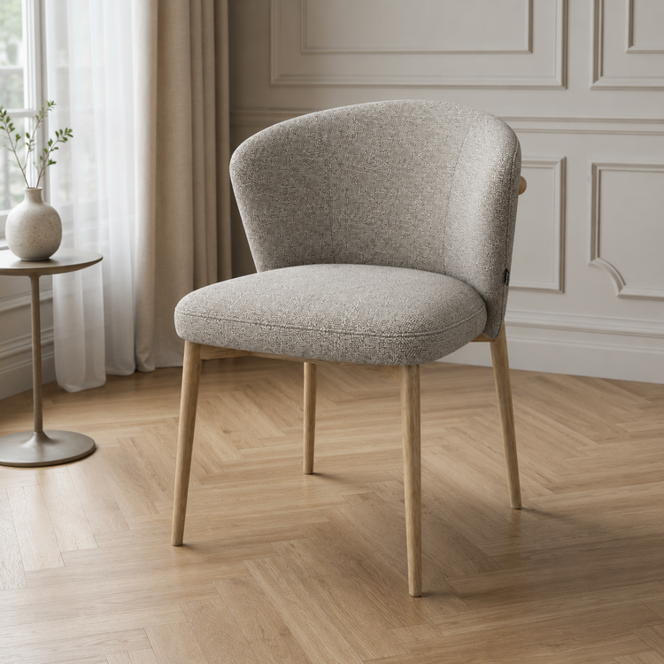 Esszimmerstuhl Harmony - Cayenne 15 Stoff- & Naturholzrahmen - 60 x 58 x 81 cm