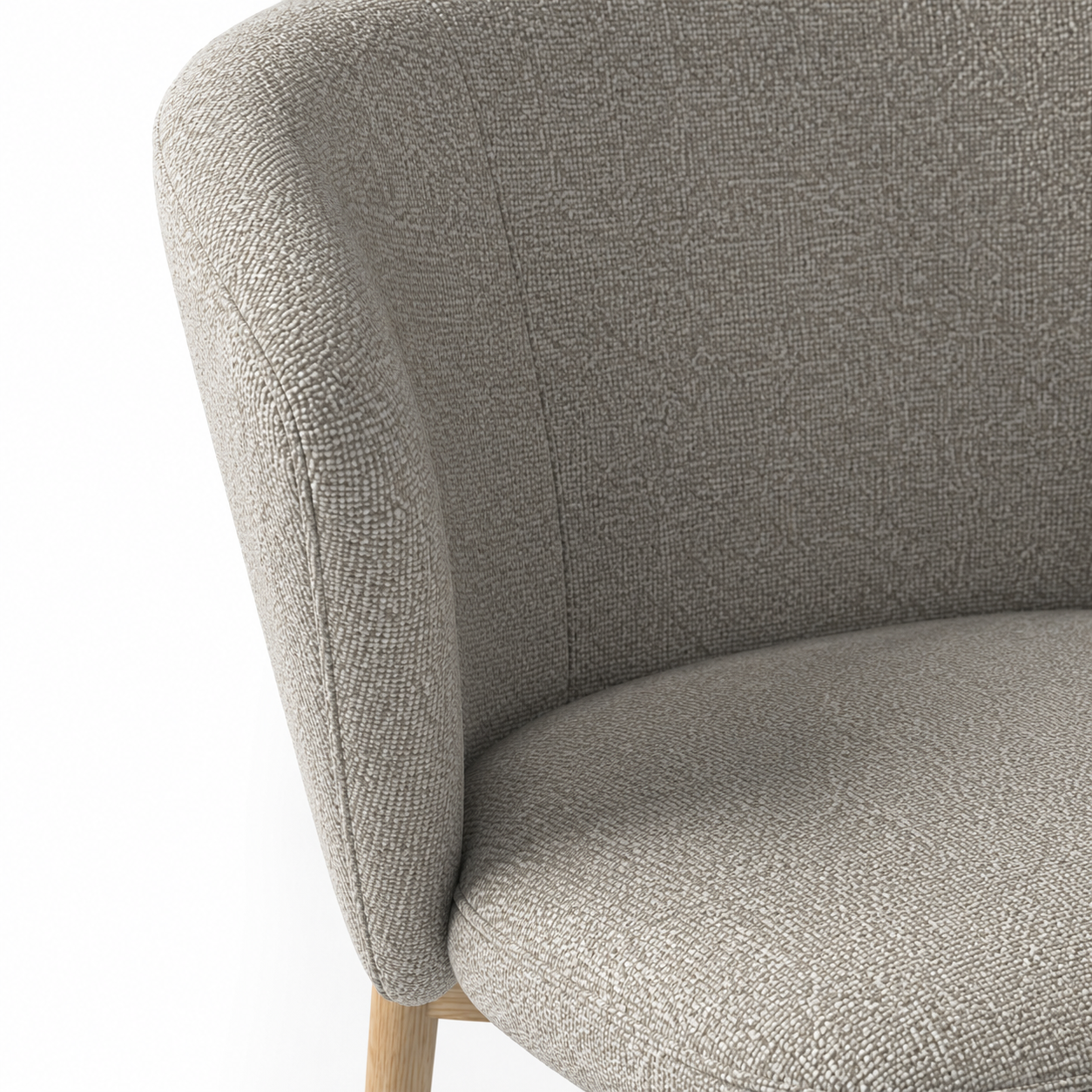 Dining Chair Harmony - Cayenne 15 Fabric & Natural Wood Frame - 60 x 58 x 81 cm
