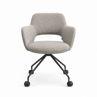 Dining Chair Jolly Wing 12 Fabric with Black Metal Base & Castors – 59.5 x 61.5 x 81.5 cm