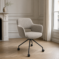 Dining Chair Jolly Wing 12 Fabric with Black Metal Base & Castors – 59.5 x 61.5 x 81.5 cm
