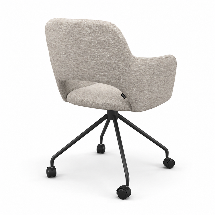 Speisestuhl Jolly Wing 12 Stoff mit Black Metal Base & Castors - 59,5 x 61,5 x 81,5 cm