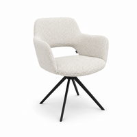 Dining Chair Julien - Oasis 01 Fabric - Black Swivel Base - 59 x 59 x 81 cm