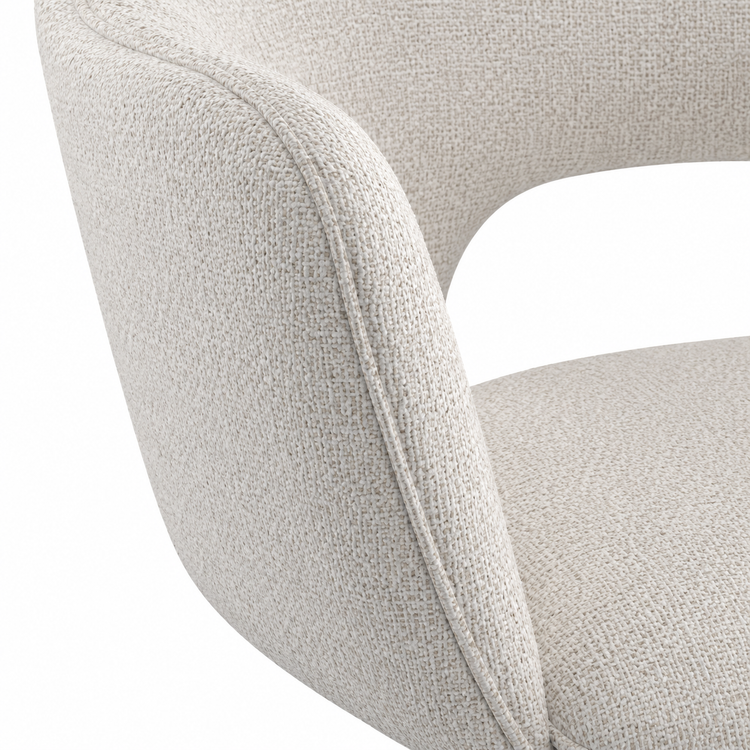 Chaise à manger Julien - Tissu Oasis 01 - Base pivotante noire - 59 x 59 x 81 cm