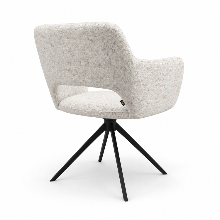 Chaise à manger Julien - Tissu Oasis 01 - Base pivotante noire - 59 x 59 x 81 cm