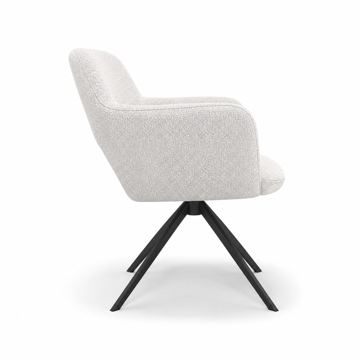 Chaise à manger Julien - Tissu escarpé 110 - Base pivotante noire - 59 x 59 x 81 cm