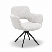 Dining Chair Julien - Sneak 110 Fabric - Black Swivel Base - 59 x 59 x 81 cm