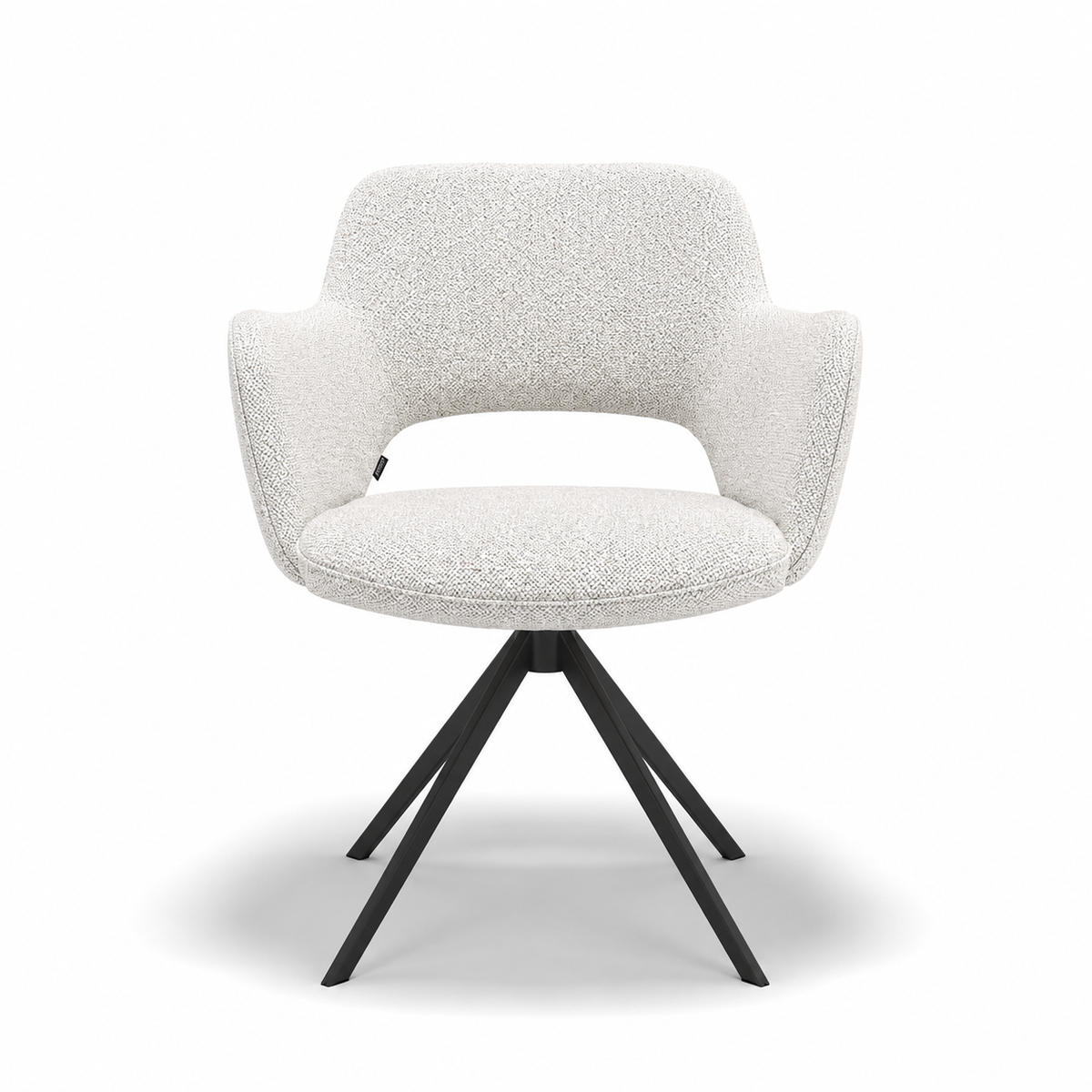 Chaise à manger Julien - Tissu escarpé 110 - Base pivotante noire - 59 x 59 x 81 cm