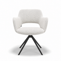 Dining Chair Julien - Sneak 110 Fabric - Black Swivel Base - 59 x 59 x 81 cm