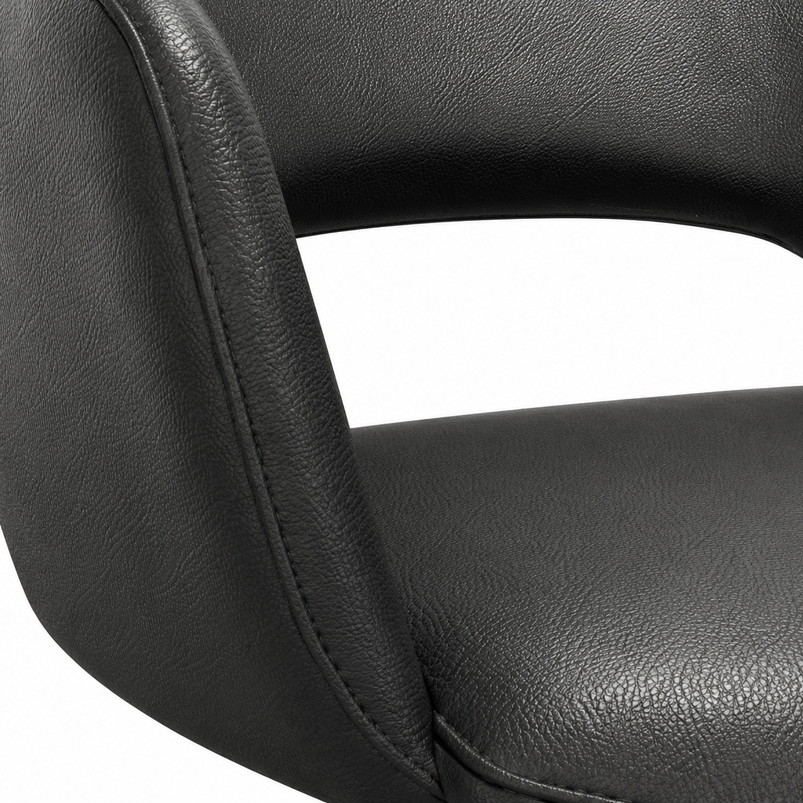 Chaise à manger Julien cuir A804 noir avec base pivotante - 59 x 59 x 81 cm