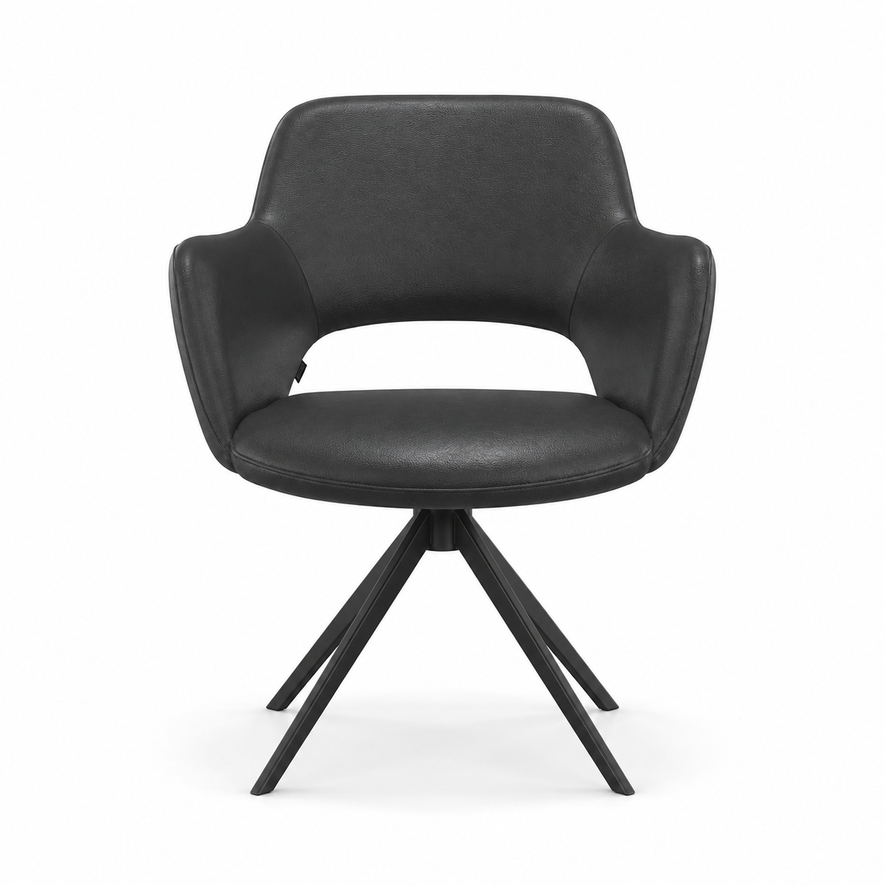 Dining Chair Julien Leather A804 Black with Swivel Base - 59 x 59 x 81 cm