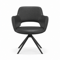Dining Chair Julien Leather A804 Black with Swivel Base - 59 x 59 x 81 cm