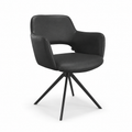 Dining Chair Julien Leather A804 Black with Swivel Base - 59 x 59 x 81 cm