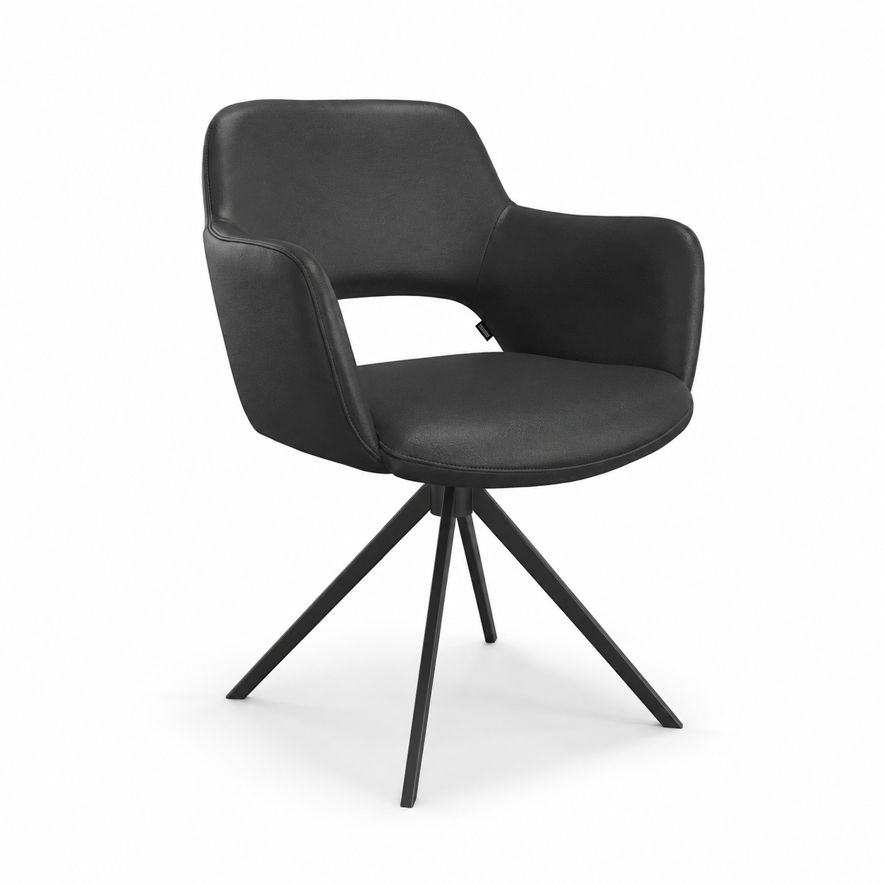 Dining Chair Julien Leather A804 Black with Swivel Base - 59 x 59 x 81 cm