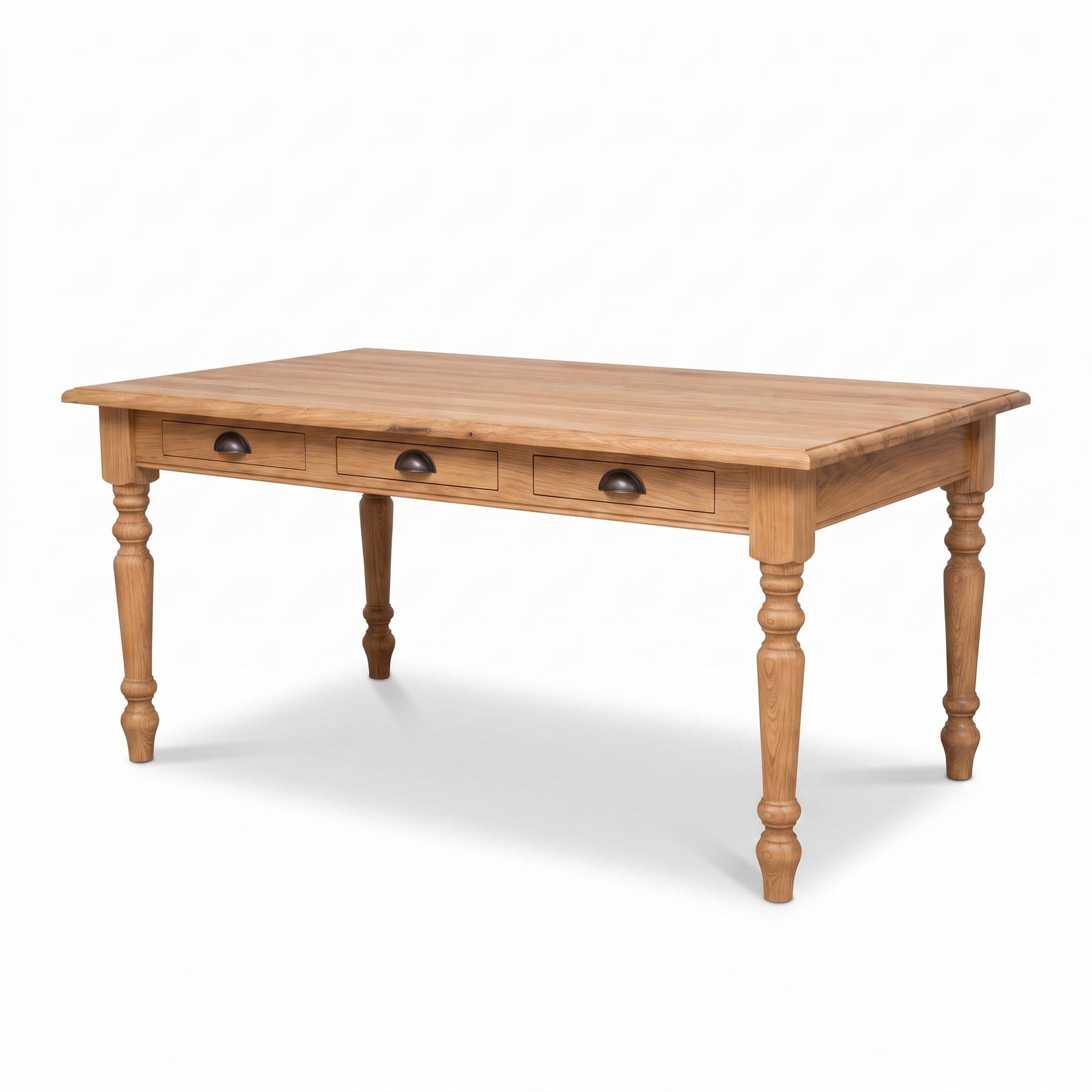 Dining Table Chablis in oak, three-quarter view from the front left, 160 x 90 x 78 cm
