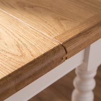 Dining Table Chambolle in oak, close-up of the finish and construction, 210 x 90 x 78 cm