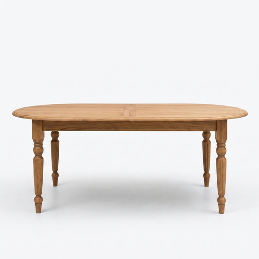 Dining Table Givry in oak, front view, 180 x 120 x 78 cm