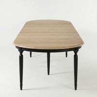 Table de salle à manger Orlan - Extensible - Noir & Chêne Top - 170 to 370 x 130 x 77 cm
