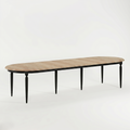 Table de salle à manger Orlan - Extensible - Noir & Chêne Top - 170 to 370 x 130 x 77 cm