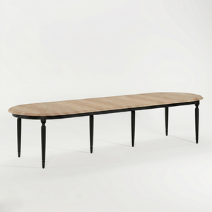 Table de salle à manger Orlan - Extensible - Noir & Chêne Top - 170 to 370 x 130 x 77 cm