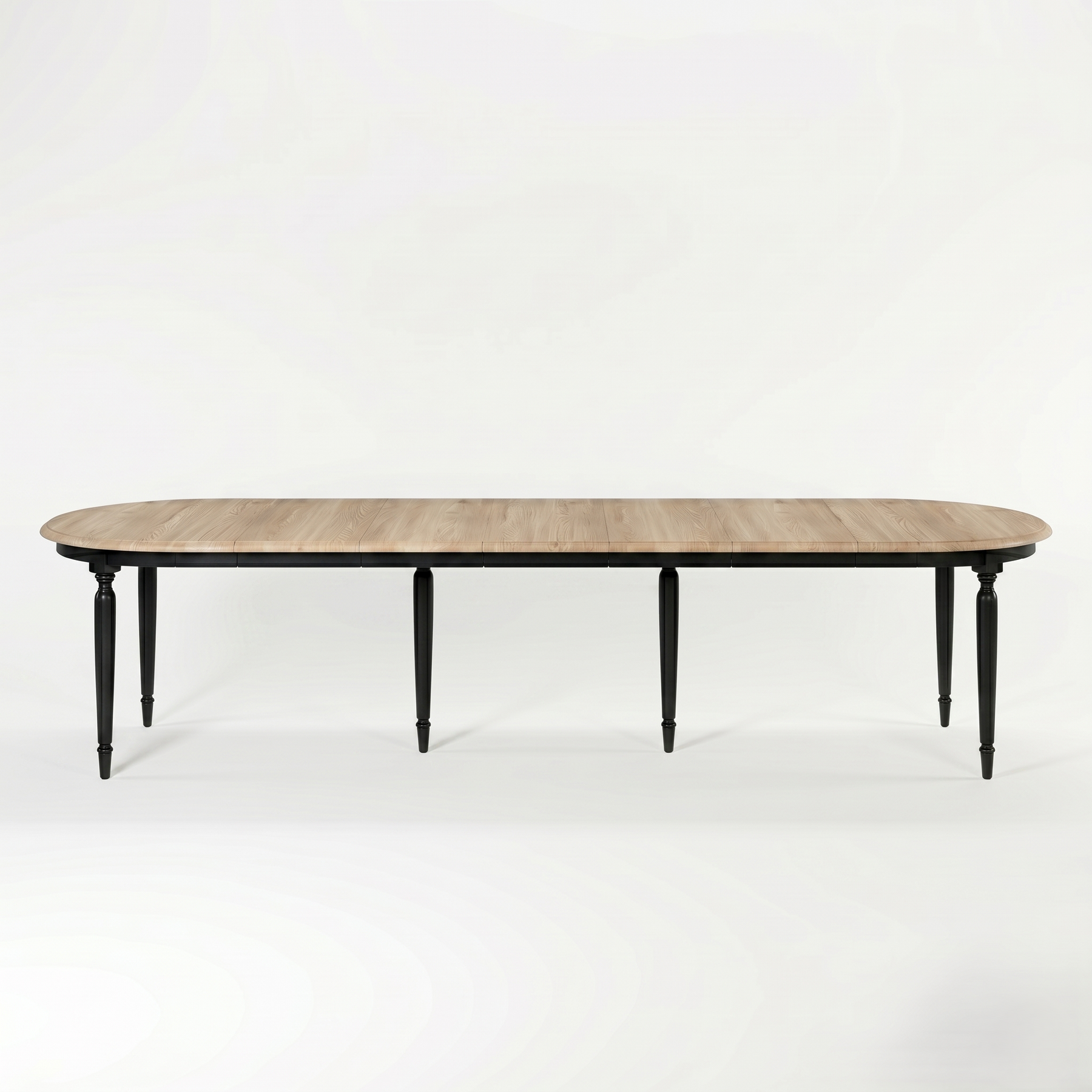 Table de salle à manger Orlan - Extensible - Noir & Chêne Top - 170 to 370 x 130 x 77 cm