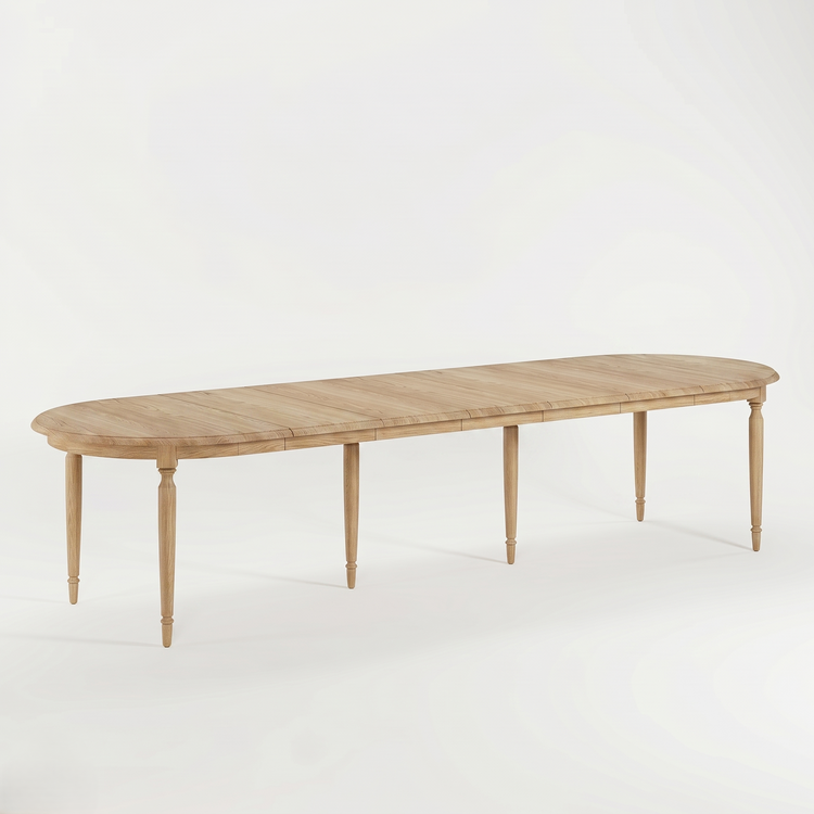 Mesa de Comedor Orlan - Extensible - Roble Macizo - 170-370 x 130 x 77 cm