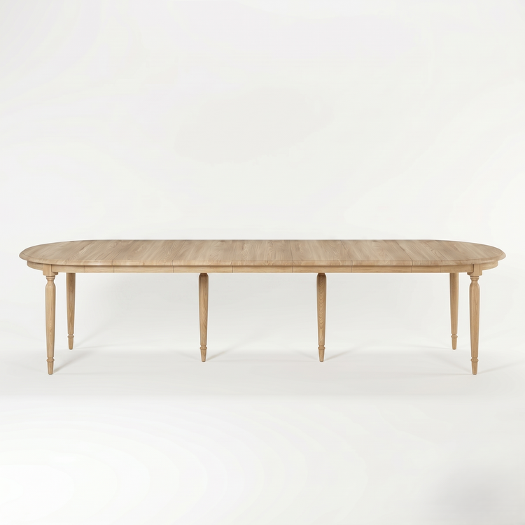 Mesa de Comedor Orlan - Extensible - Roble Macizo - 170-370 x 130 x 77 cm
