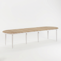 Table de salle à manger Orlan - Extensible - Blanc & Chêne Top - 170 to 370 x 130 x 77 cm