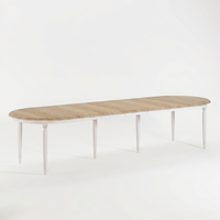 Table de salle à manger Orlan - Extensible - Blanc & Chêne Top - 170 to 370 x 130 x 77 cm