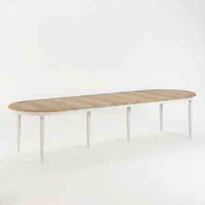 Table de salle à manger Orlan - Extensible - Blanc & Chêne Top - 170 to 370 x 130 x 77 cm