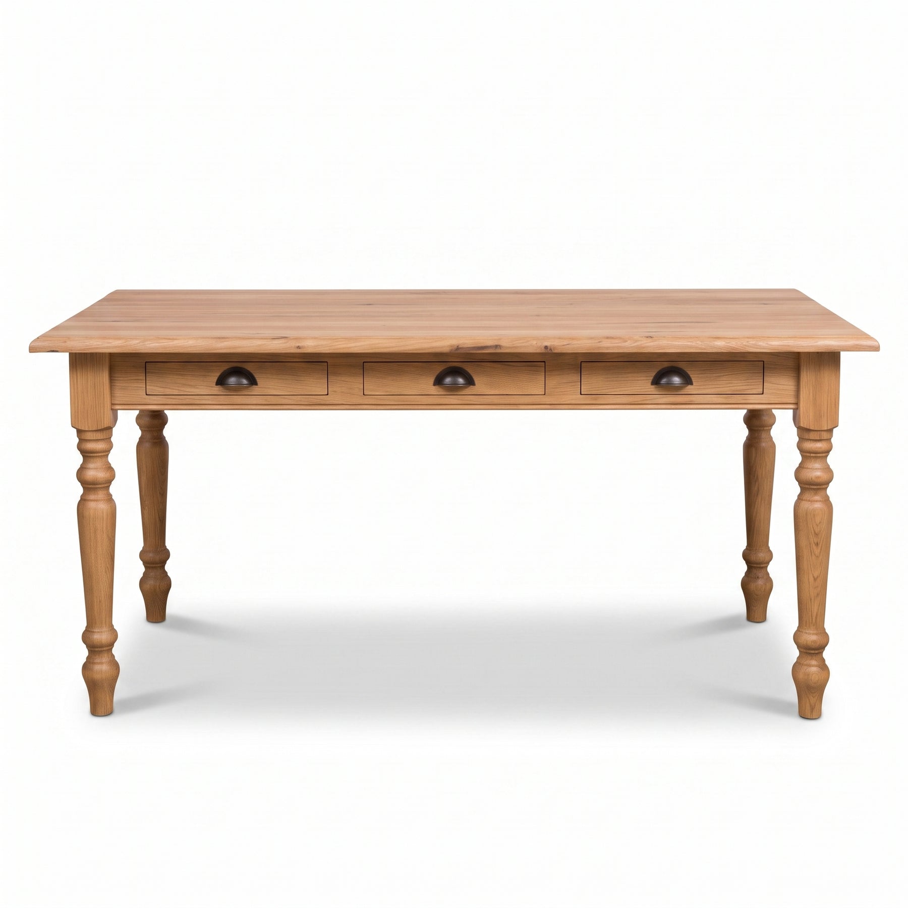 Dining Table Pommard in oak, front view, 180 x 90 x 78 cm