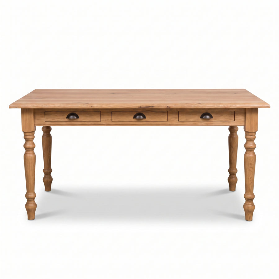 Dining Table Pommard in oak, front view, 180 x 90 x 78 cm