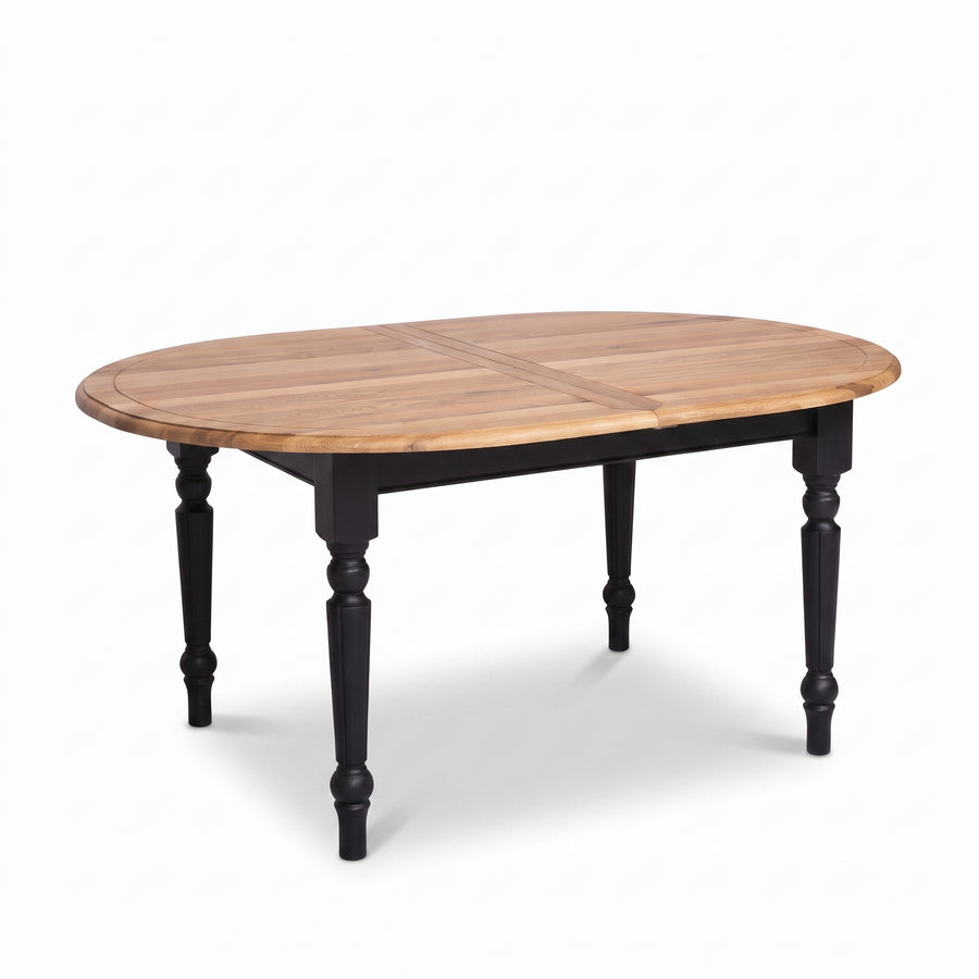 Dining Table Santenay in solid oak, three-quarter view from the front left, 160 x 120 x 78 cm
