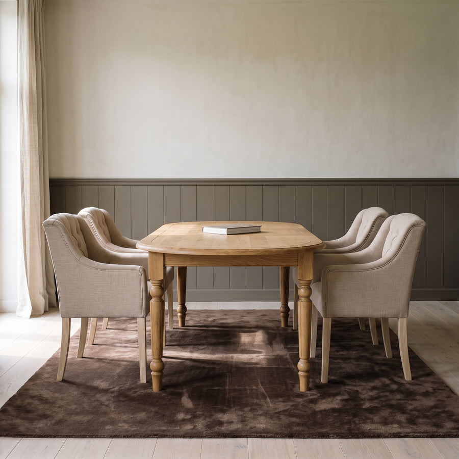 Dining Table Santenay in solid oak, in an interior, 160 x 120 x 78 cm