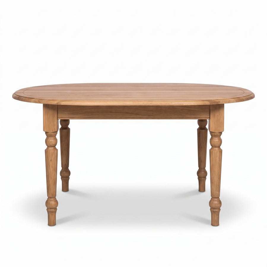 Dining Table Volnay in solid oak, front view, 160 x 120 x 78 cm
