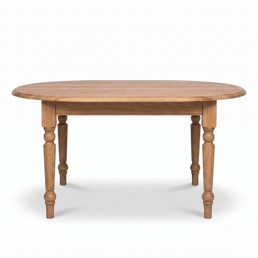 Dining Table Volnay in solid oak, front view, 160 x 120 x 78 cm