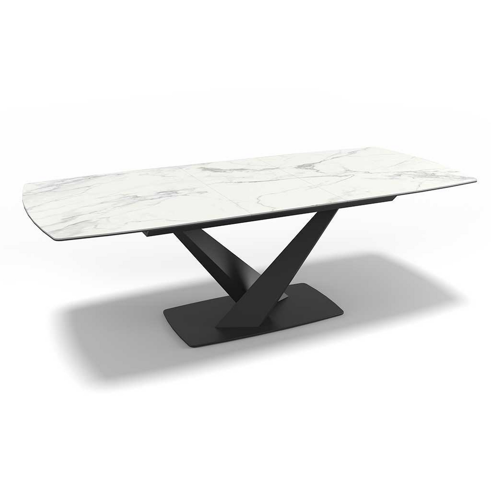 Dining Table Triumph - Ceramic Matt White 180cm | Extendable 230cm