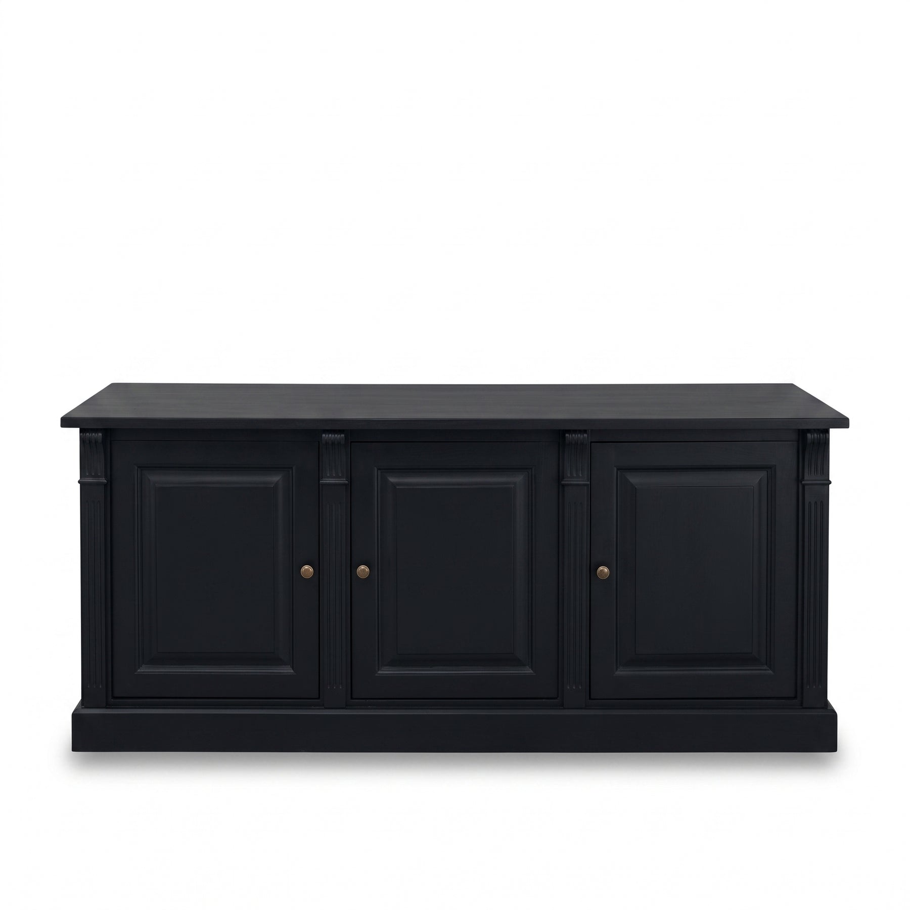 Display Cabinet Colmar in black, front view, 179 x 51 x 78 cm