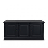 Display Cabinet Colmar in black, front view, 179 x 51 x 78 cm