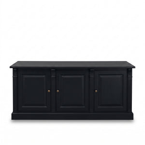 Vitrine - Colmar - Massives Kiefernholz - 179 x 51 x 78 cm - Schwarz