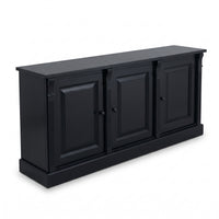 Display Cabinet Colmar in black, three-quarter view from the front left, 179 x 51 x 78 cm