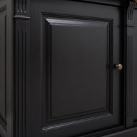 Display Cabinet Colmar in black, close-up of the finish and construction, 179 x 51 x 78 cm