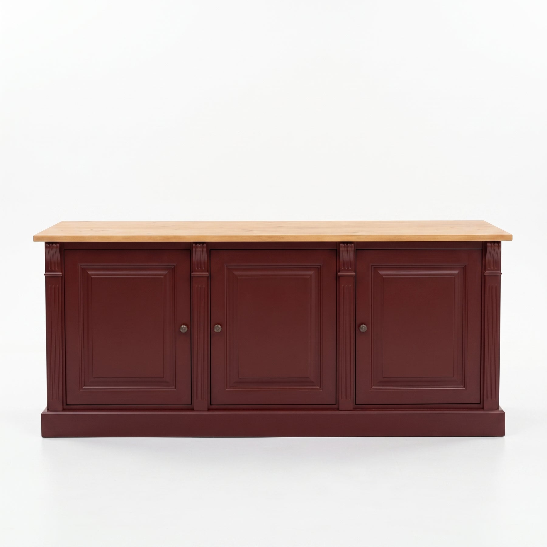Display Cabinet Colmar in bordeaux, front view, 179 x 51 x 78 cm
