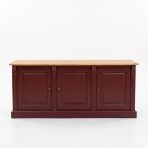 Vitrine - Colmar - Massives Kiefernholz - 179 x 51 x 78 cm - Bordeaux