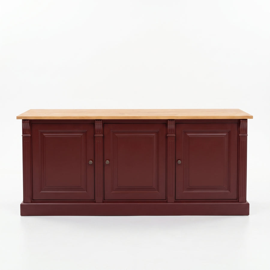 Display Cabinet Colmar in bordeaux, front view, 179 x 51 x 78 cm