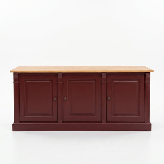 Display Cabinet Colmar in bordeaux, front view, 179 x 51 x 78 cm