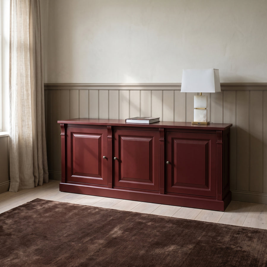 Display Cabinet Colmar in bordeaux, in an interior, 179 x 51 x 78 cm